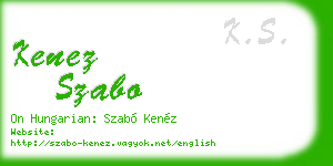 kenez szabo business card